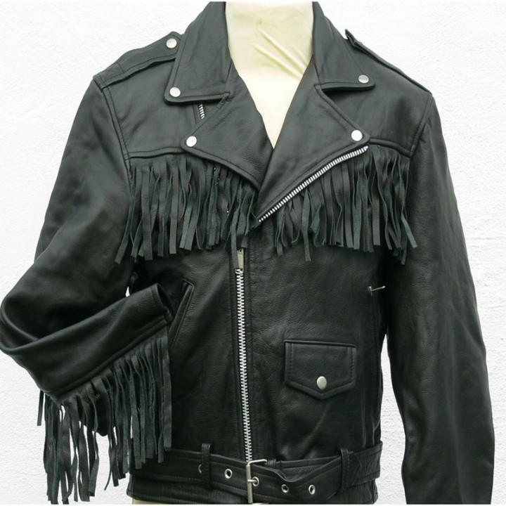 Fringed leather jacket 