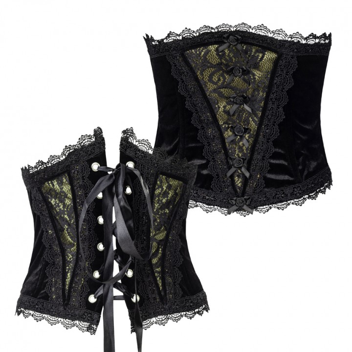 Black velvet gothic waspie