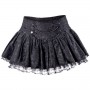 Black Mini Skirt with Buttons and Chain