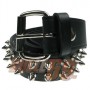 Spike leather belt 2Row