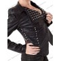 Cropped studded Leather Jacket