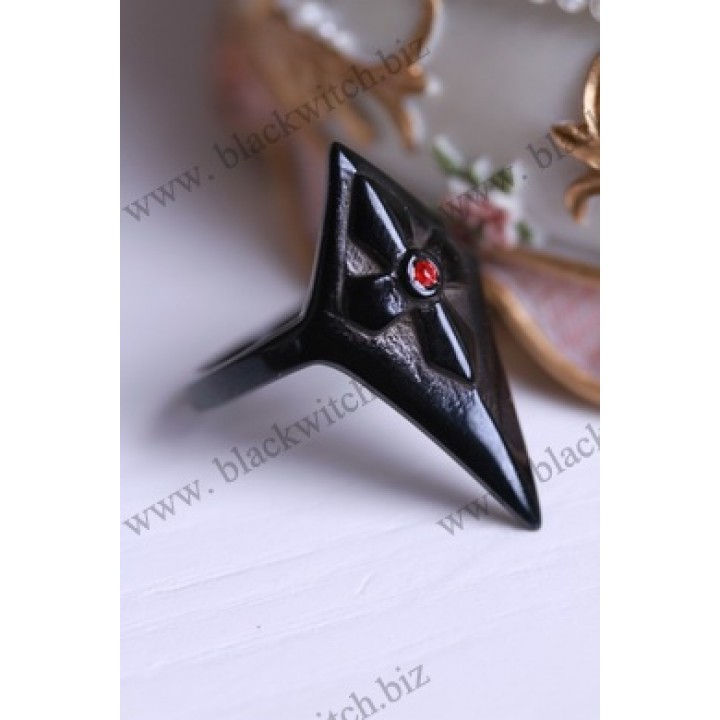 Ring with cross black