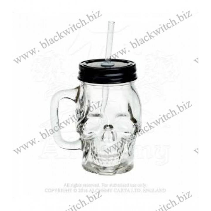 Glass Skull Drinking Jar