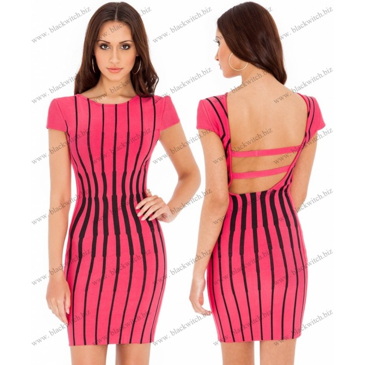 Dress pink and black stripes