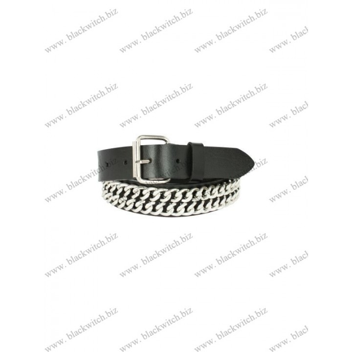 Belt with silver chain