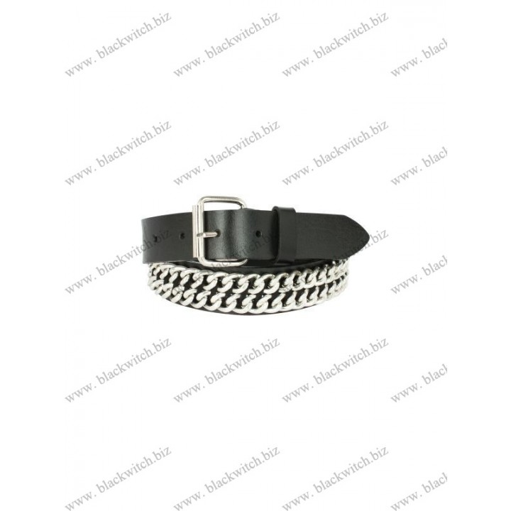 Riem met zilveren ketting