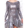 Dress Quadrille boat neck silver