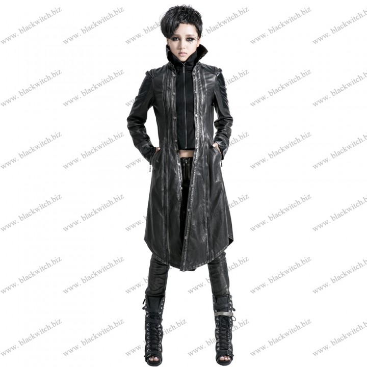 Punk L-coat with embroider black and silver /F