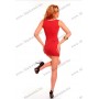 Rode jurk met rits aan de voorkant