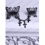 Ring black double butterfly