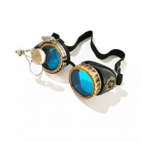 Goggles Steampunk Glasses with LED Light Lenses Color:A-05