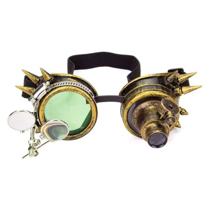 Goggles Steampunk Glasses with LED Light Lenses Color:C-02