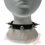 1 Row Ball Spike Leather Neckband / Leather Chocker - Black (26)
