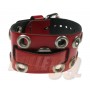 WATCH STRAP EYELET Leather Wristband - Red