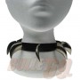 1 Row Saber Tooth Leather Neckband / Chocker - Black
