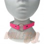 1 row pink neckband with 1 small ring Leather Neckband / Leather Chocker - F.Pink (23)