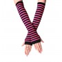 Striped Elbow Gloves Fuchsia stripe