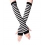 Striped Elbow Gloves  White stripe