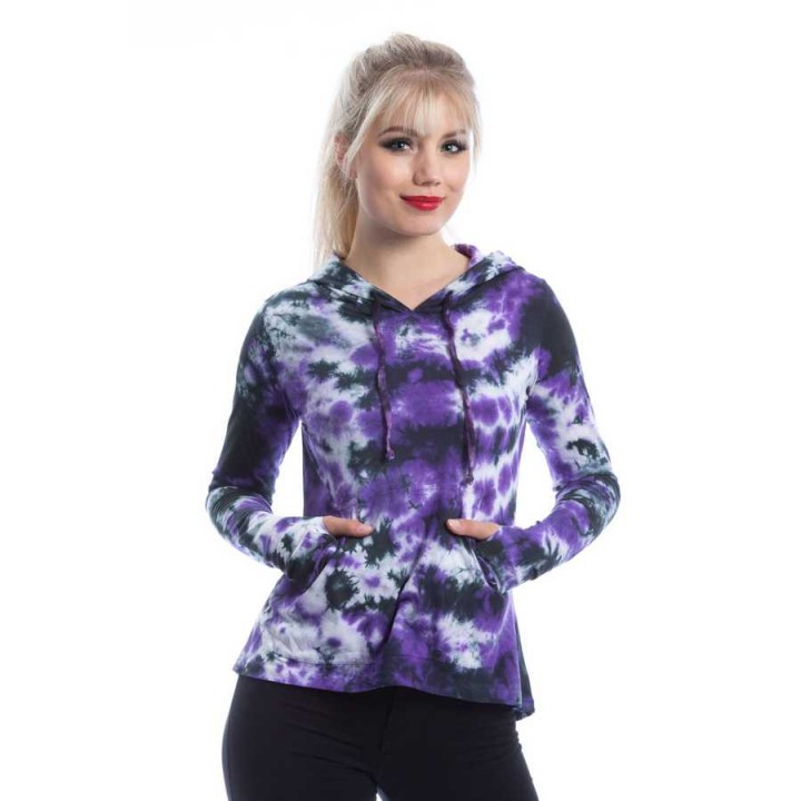 Ottilie Hood Purple/Black Tie Dye