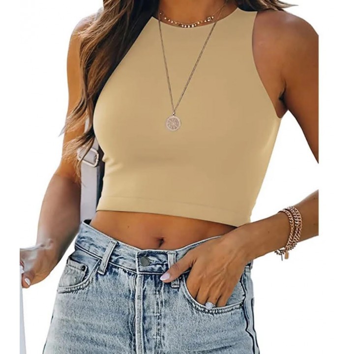 Crop top-khaki