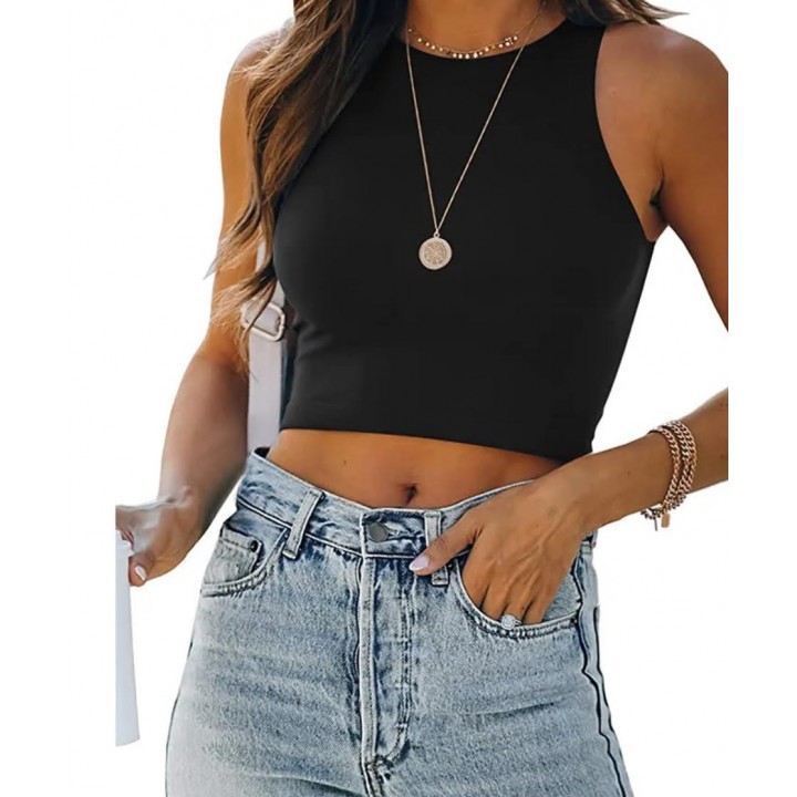 Crop top -Zwart